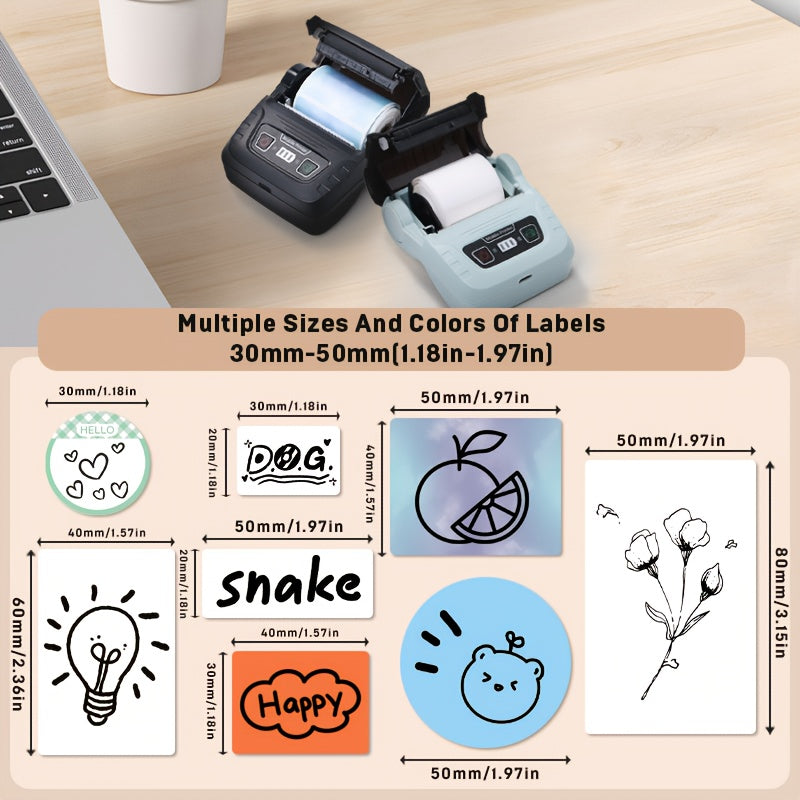 A Set Of 3pcs Label Printing Kit - SK58 Label Making Machine - Commercial Label, Barcode, Office, Cable, Retail Label Printer, Can Choose Fonts, Icons, Templates, Portable Wireless Thermal Label Manufacturer Printer, Compatib