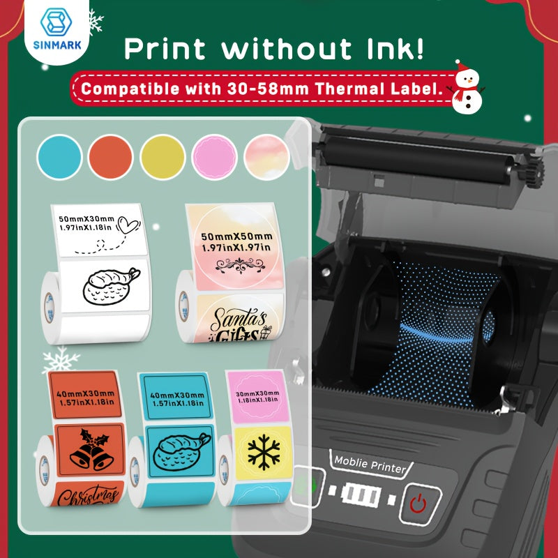 A Set Of 3pcs Label Printing Kit - SK58 Label Making Machine - Commercial Label, Barcode, Office, Cable, Retail Label Printer, Can Choose Fonts, Icons, Templates, Portable Wireless Thermal Label Manufacturer Printer, Compatib