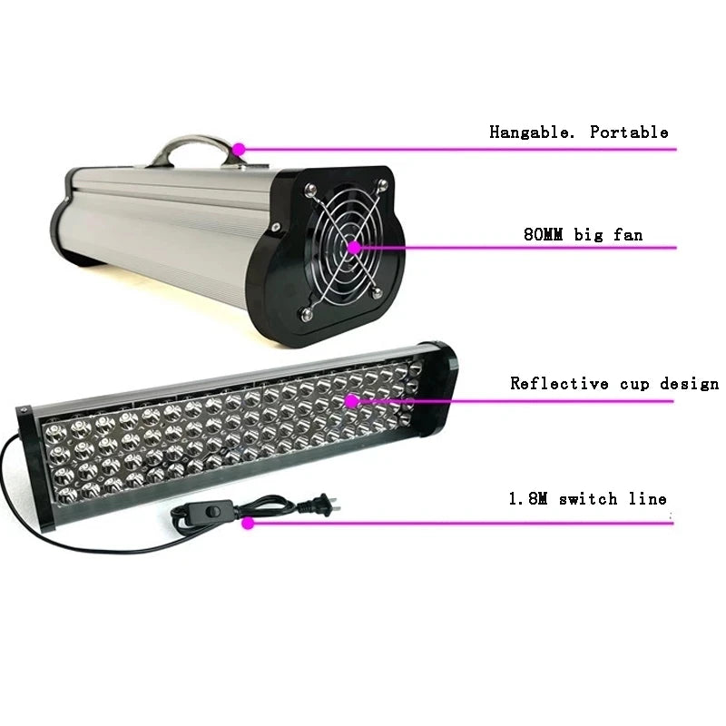 500W Air-cooled purple light 365nm 405nm 395nm fluorescent detection shadowless glue green oil resin UV curing lamp