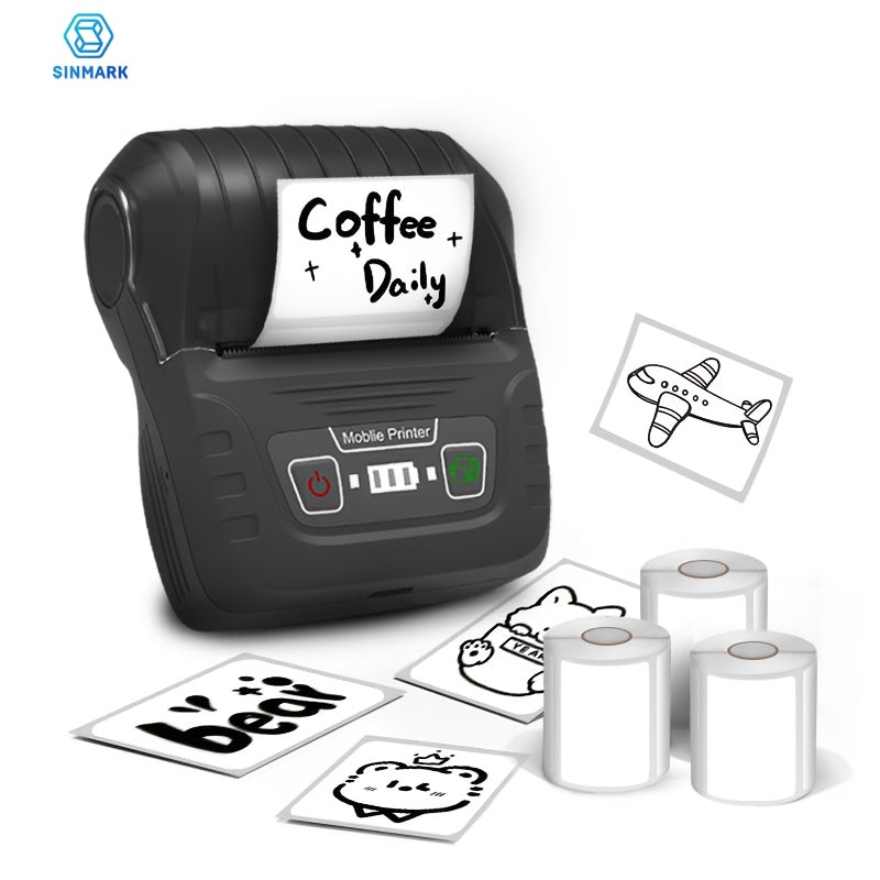 A Set Of 3pcs Label Printing Kit - SK58 Label Making Machine - Commercial Label, Barcode, Office, Cable, Retail Label Printer, Can Choose Fonts, Icons, Templates, Portable Wireless Thermal Label Manufacturer Printer, Compatib