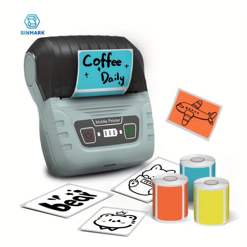 A Set Of 3pcs Label Printing Kit - SK58 Label Making Machine - Commercial Label, Barcode, Office, Cable, Retail Label Printer, Can Choose Fonts, Icons, Templates, Portable Wireless Thermal Label Manufacturer Printer, Compatib