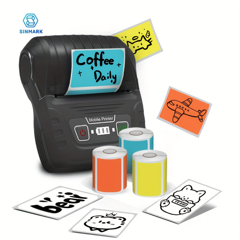 A Set Of 3pcs Label Printing Kit - SK58 Label Making Machine - Commercial Label, Barcode, Office, Cable, Retail Label Printer, Can Choose Fonts, Icons, Templates, Portable Wireless Thermal Label Manufacturer Printer, Compatib